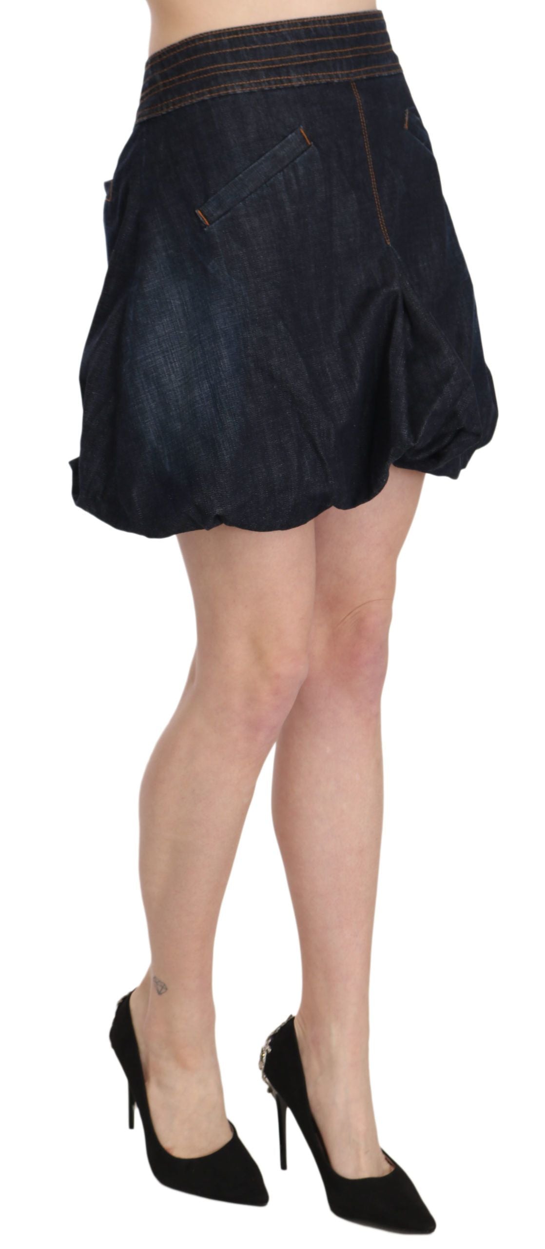 Chic Dark Blue A-Line Mini Skirt