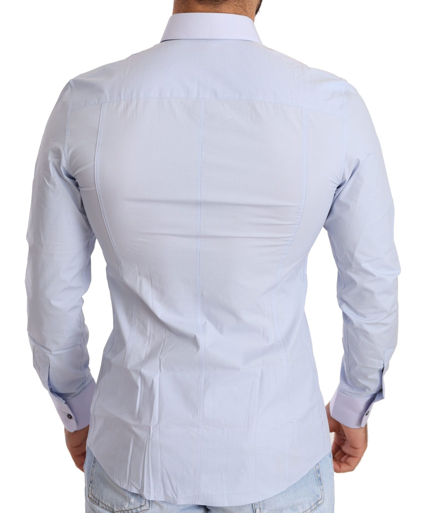 Elegant Light Blue Slim Fit Dress Shirt