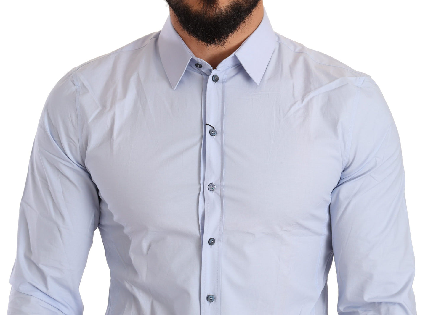 Elegant Light Blue Slim Fit Dress Shirt