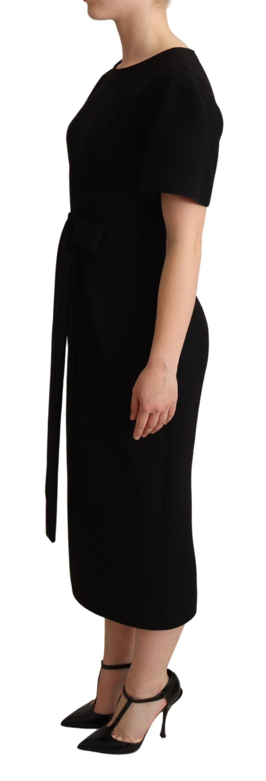 Elegant Voluminous Bow Midi Dress