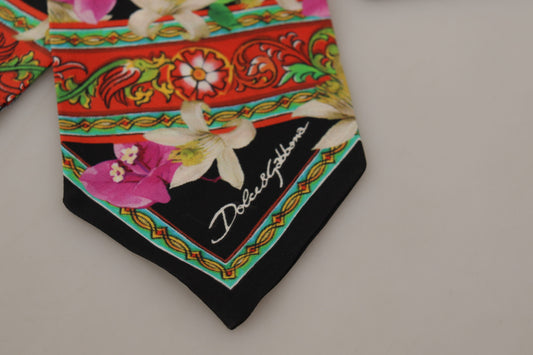 Elegant Multicolor Silk Bandeau Scarf