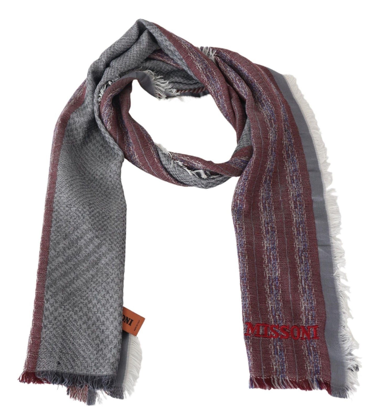 Elegant Wool Blend Patterned Scarf