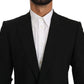 Elegant Black Virgin Wool Blend Blazer