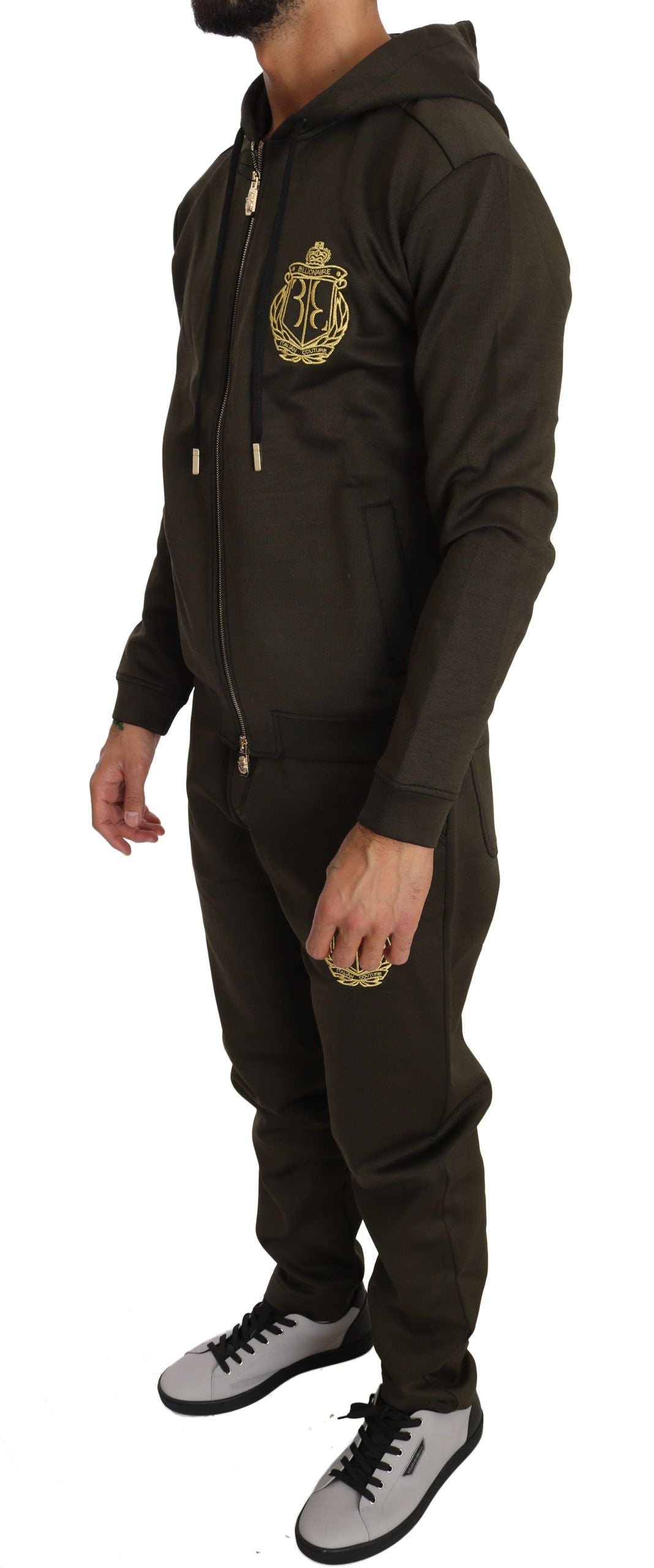 Elegant Green Designer Sweatsuit Ensemble