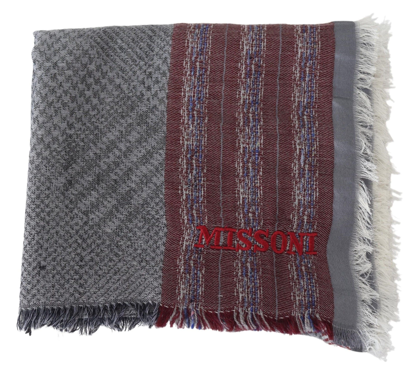 Elegant Wool Blend Patterned Scarf