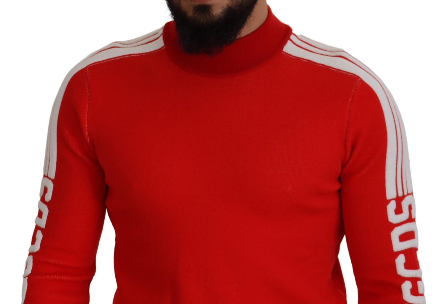 Elegant Red Pullover Sweater for Men