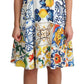 Majolica Print A-Line Silk Dress