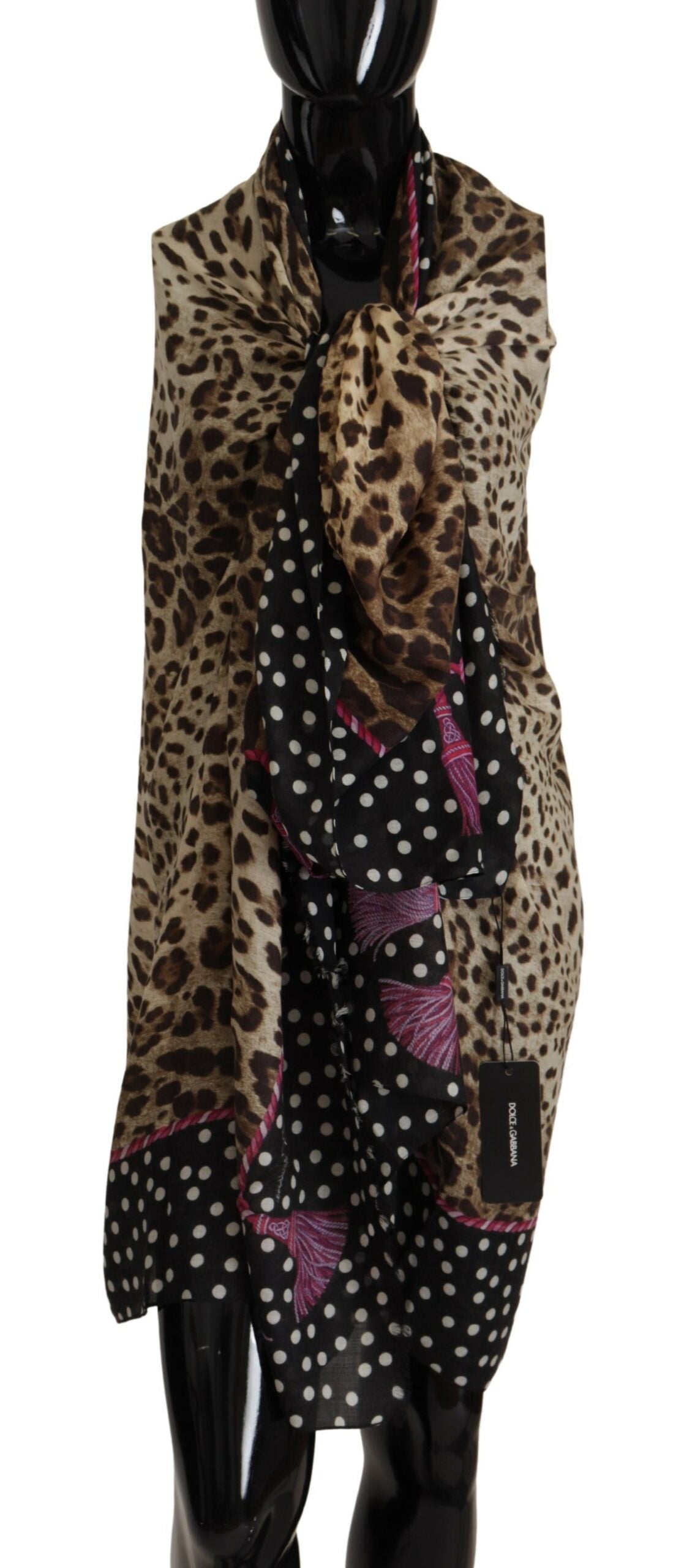 Elegant Leopard Print Cashmere Scarf