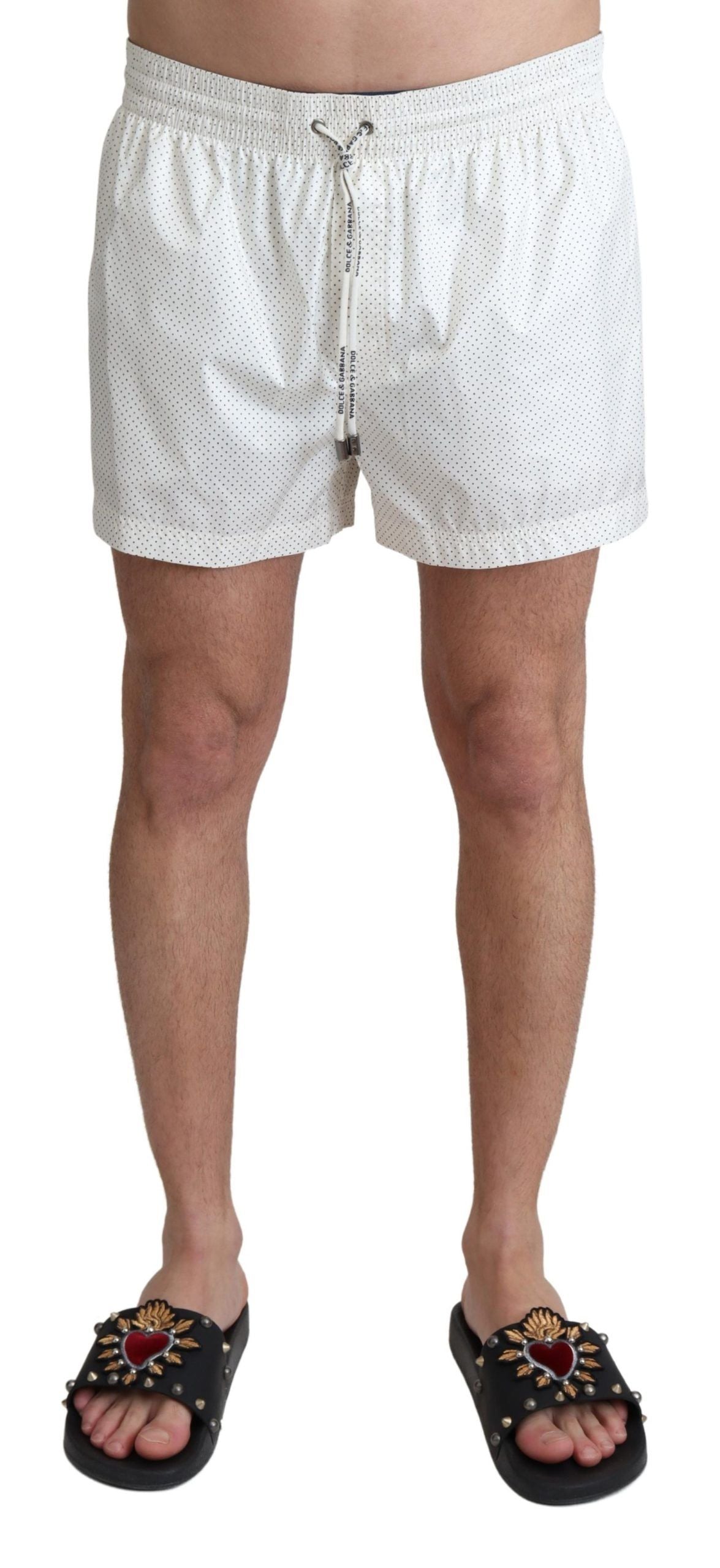 Elegant White Swimming Trunks