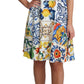 Majolica Print A-Line Silk Dress