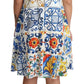 Majolica Print A-Line Silk Dress