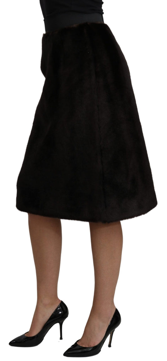 Elegant Black Pencil Knee Length Skirt