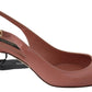 Pink Patent Leather Slingback Pumps Shoes