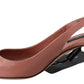 Pink Patent Leather Slingback Pumps Shoes