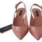 Pink Patent Leather Slingback Pumps Shoes