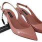 Pink Patent Leather Slingback Pumps Shoes
