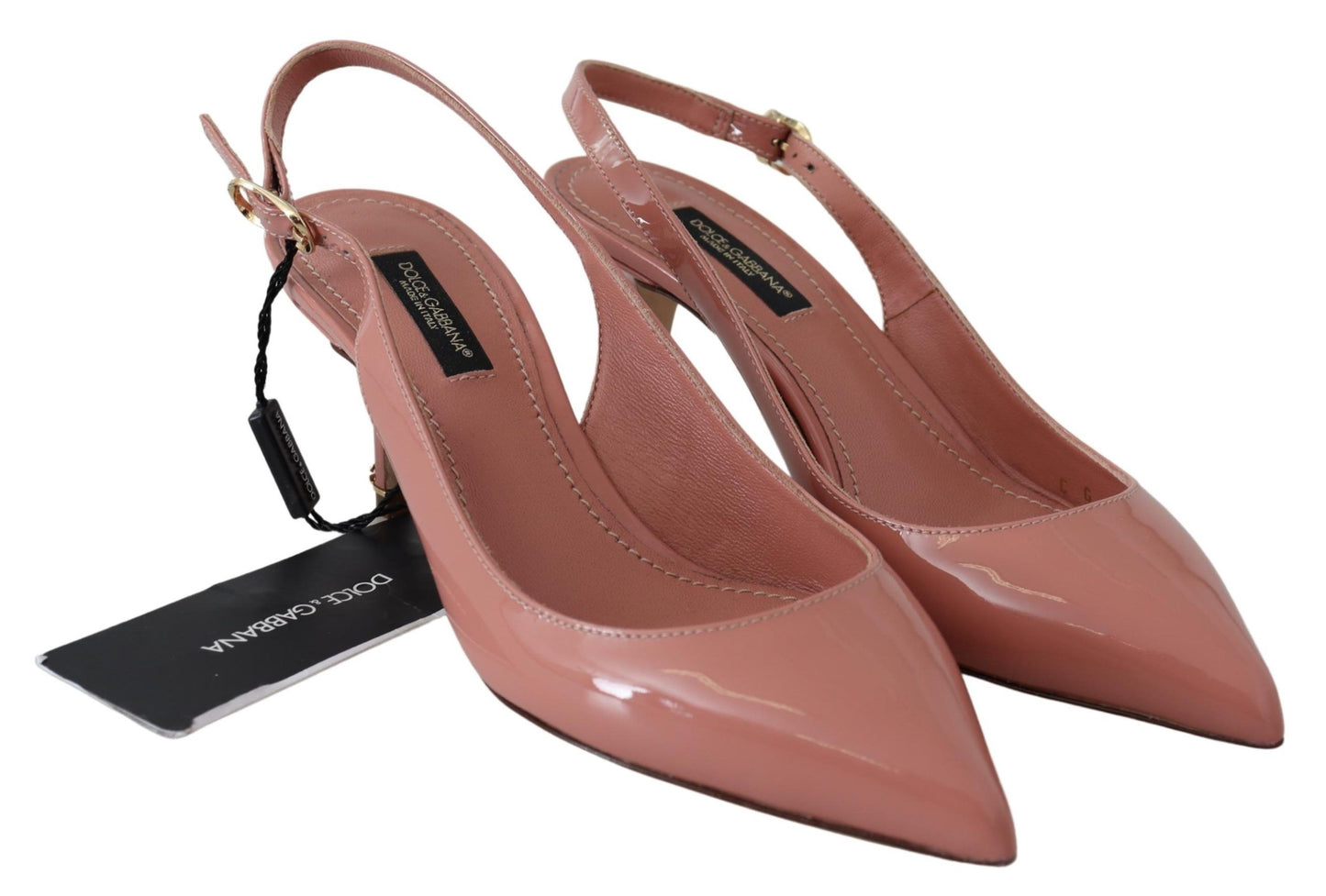 Pink Patent Leather Slingback Pumps Shoes