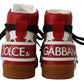 High-Top Leather Sneakers - Pristine White & Accents