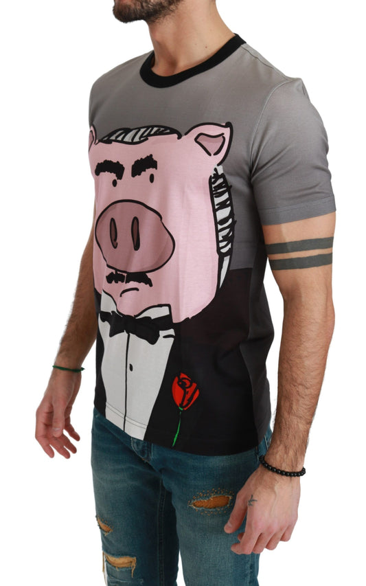 Gray Cotton Year of the Pig T-Shirt