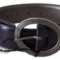 Elegant Purple Leather Waist Belt