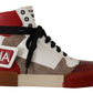 High-Top Leather Sneakers - Pristine White & Accents