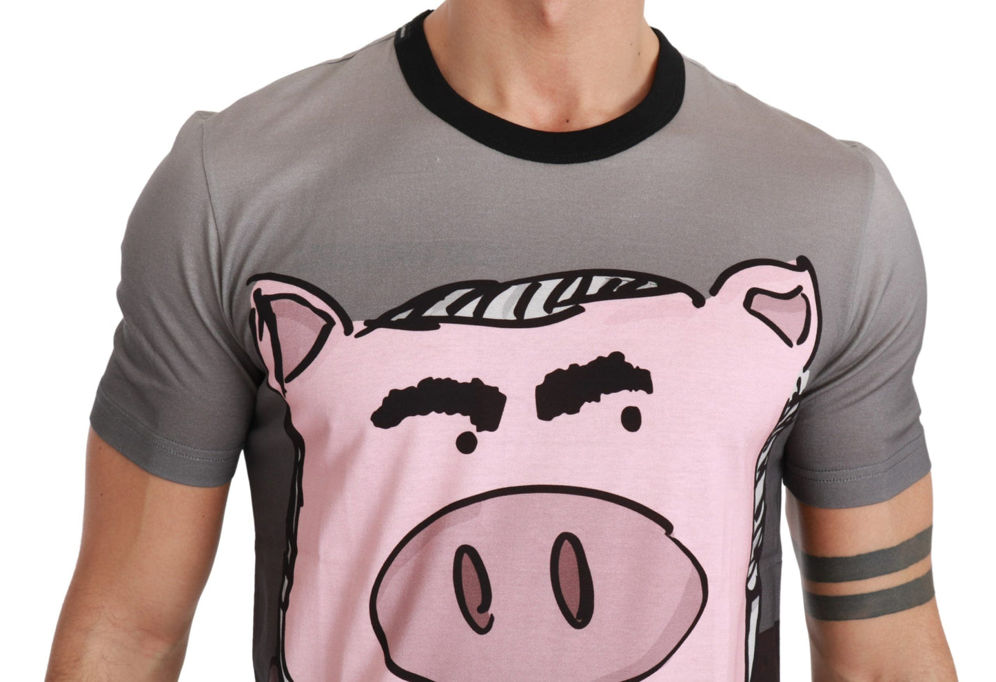 Gray Cotton Year of the Pig T-Shirt