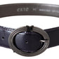 Elegant Purple Leather Waist Belt