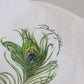 Elegant White Peacock Feather Dress Shirt