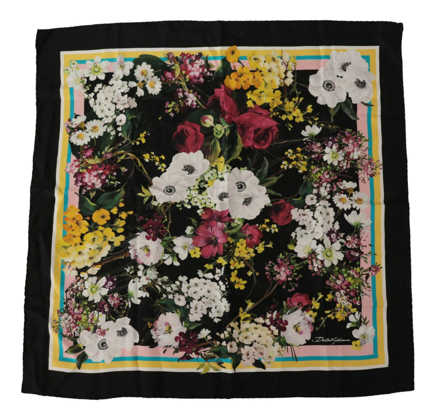 Elegant Multicolor Silk Square Scarf