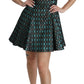 Baroque Blue Mini A-Line Dress
