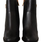 Black Gold Pearl Embellished Ankle Boots