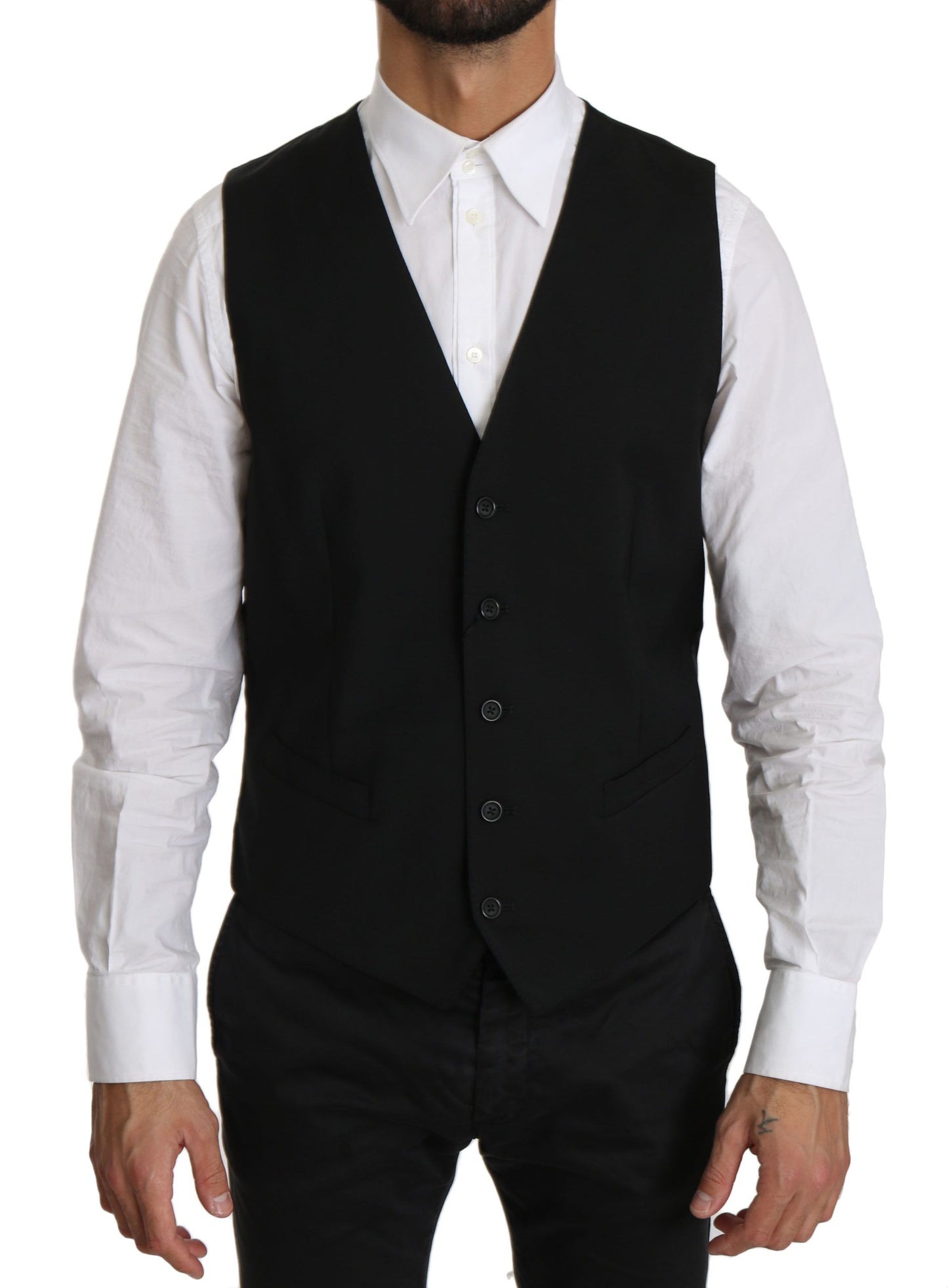 Elegant Black Formal Dress Suit Vest