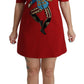 Chic Red Toy Embroidered Mini Sheath Dress
