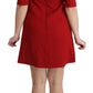 Chic Red Toy Embroidered Mini Sheath Dress
