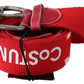 Chic Red Leather Fashion Belt