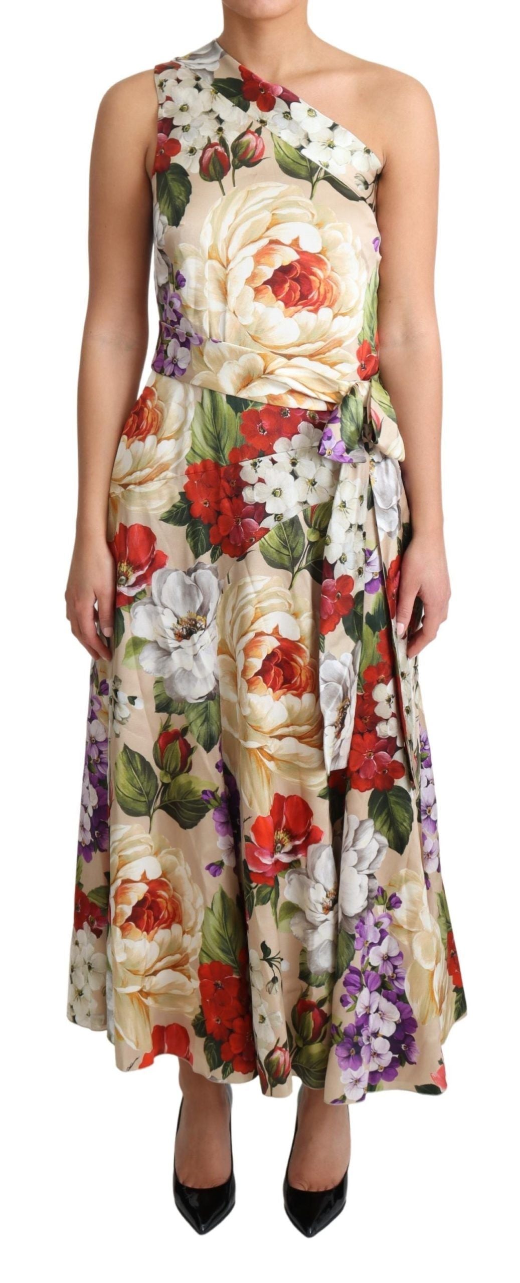 Elegant One-Shoulder Silk Maxi Dress