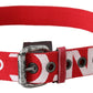 Chic Red Leather Fashion Belt