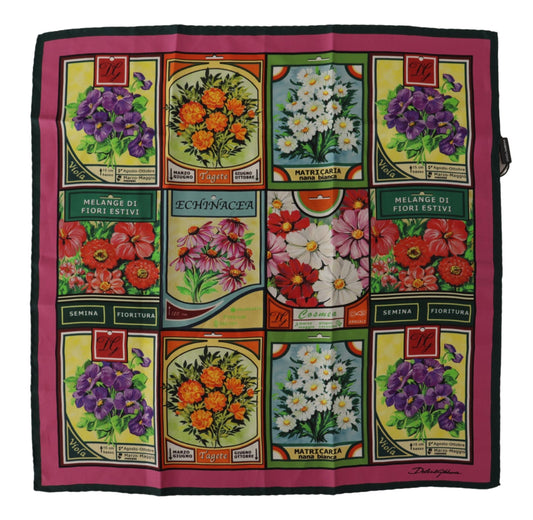 Elegant Floral Silk Square Scarf