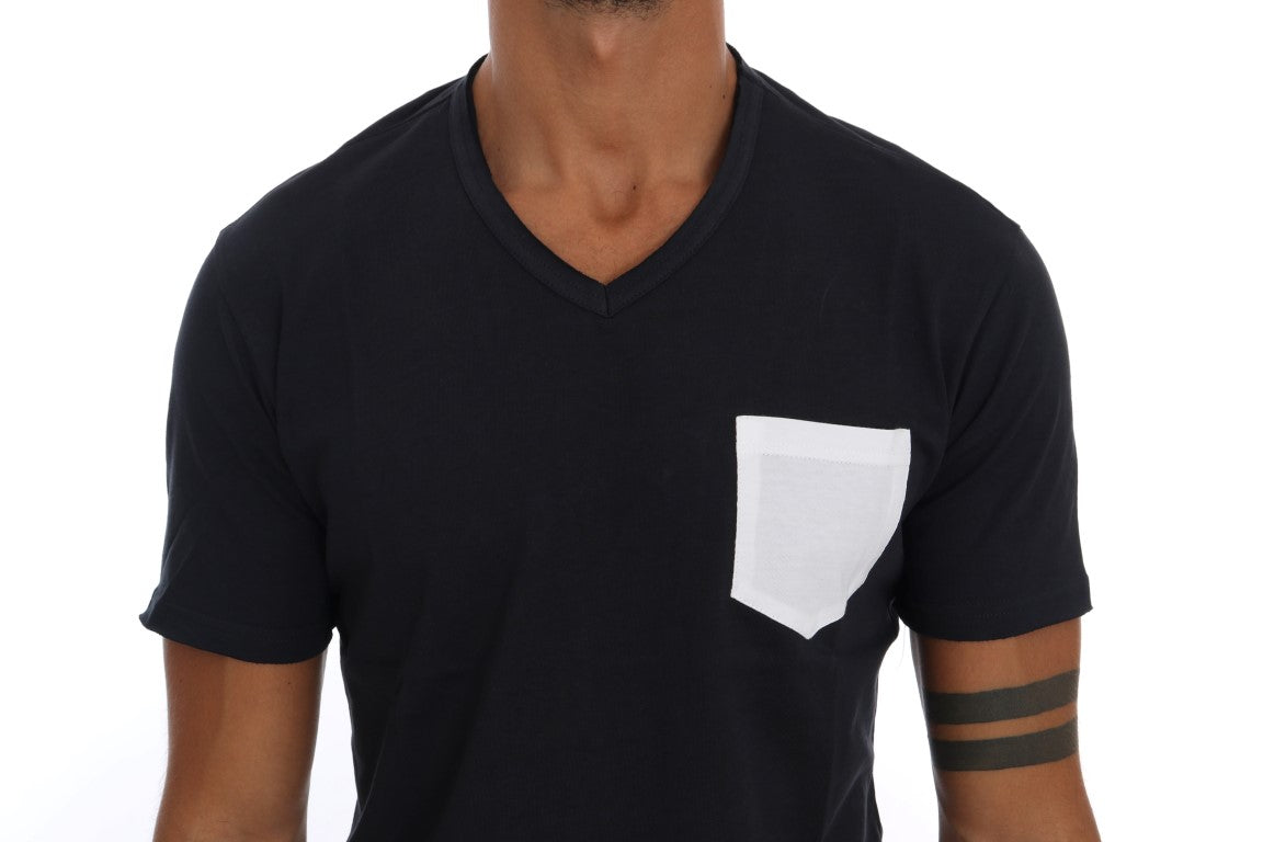 Sleek Black and White Crew-Neck Tee