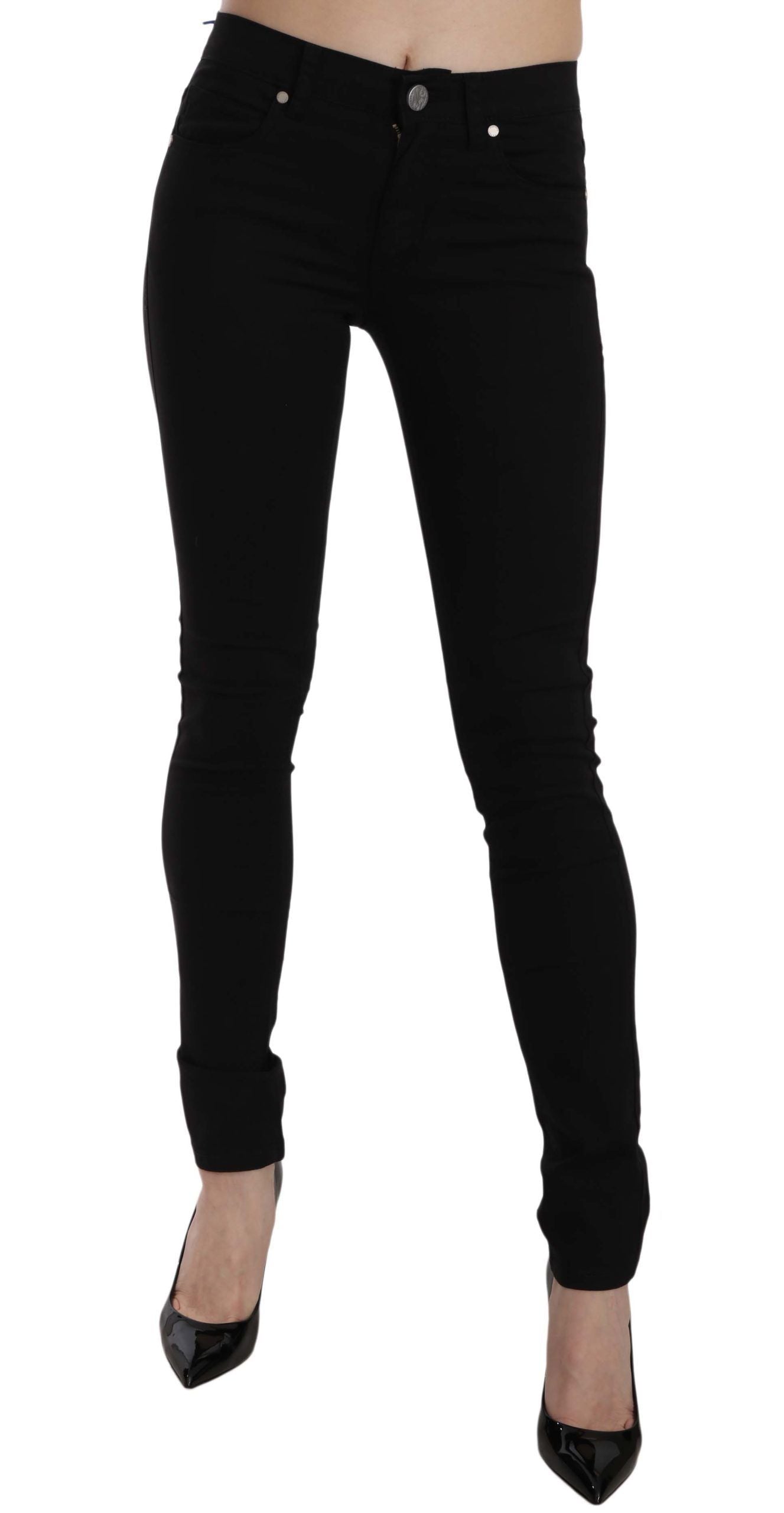 Elegant Black Slim-Fit Couture Pants