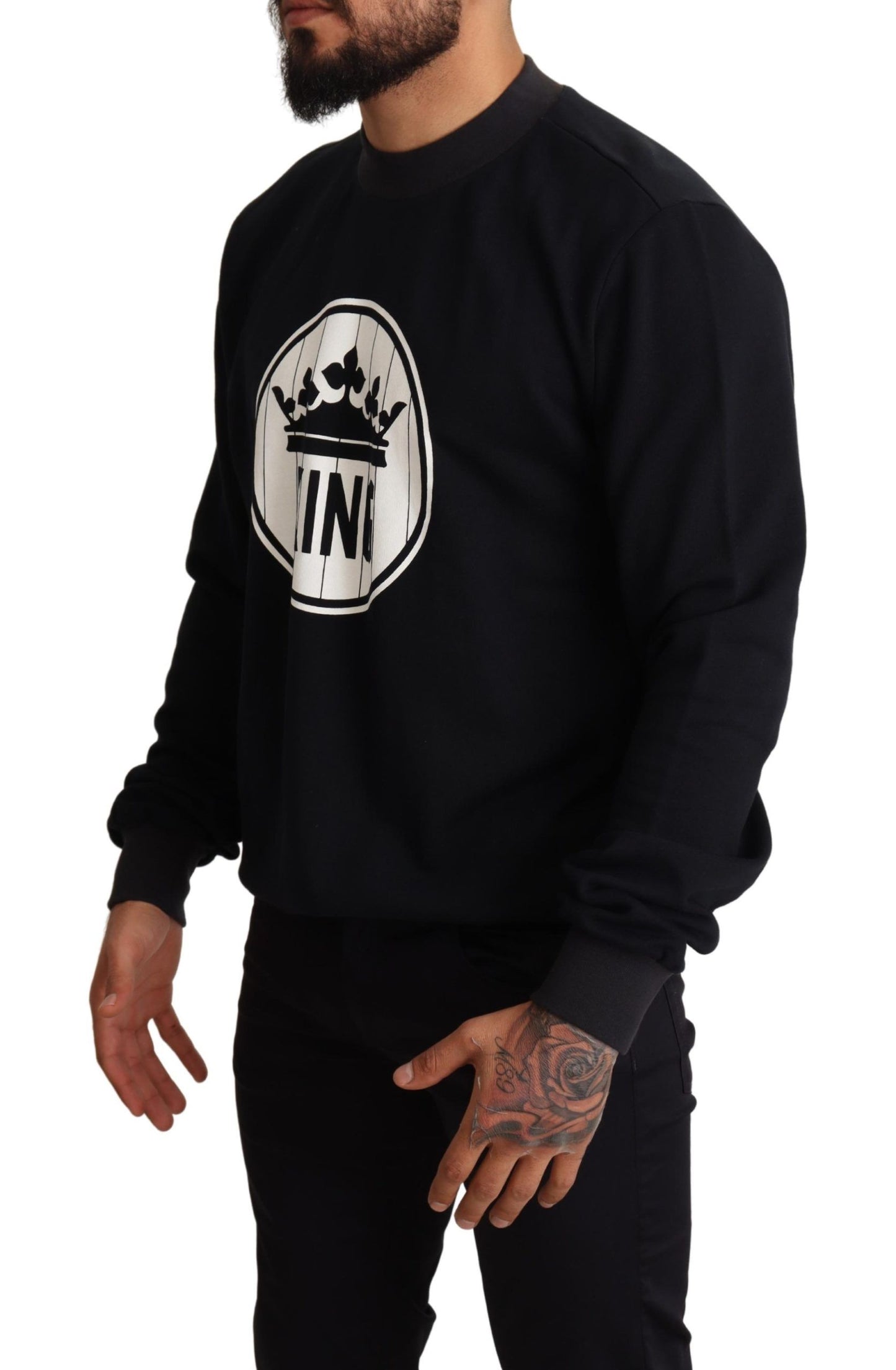 Regal Crown Motive Black Sweater