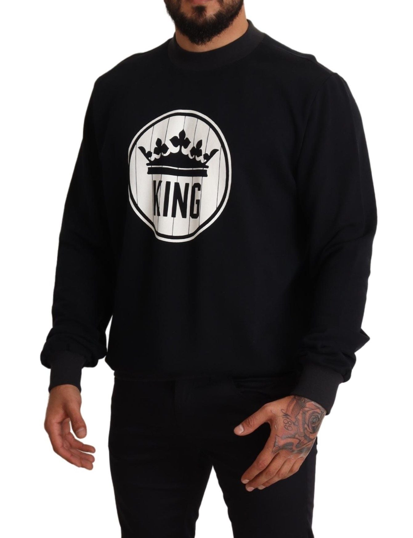 Regal Crown Motive Black Sweater