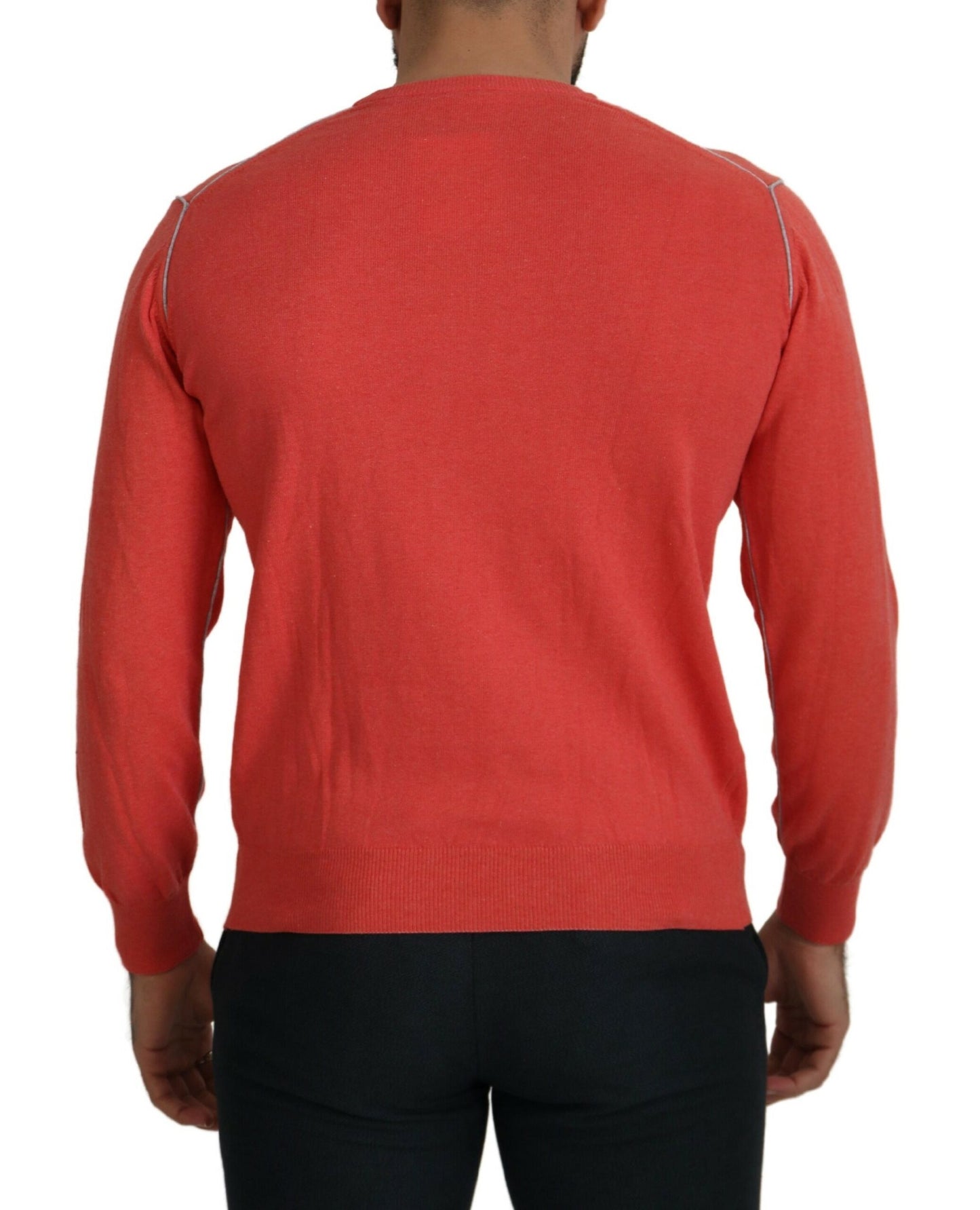 Elegant Orange Crewneck Pullover Sweater