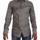Gray Printed Cotton Slim Dress GOLD Shirt