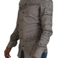 Gray Printed Cotton Slim Dress GOLD Shirt
