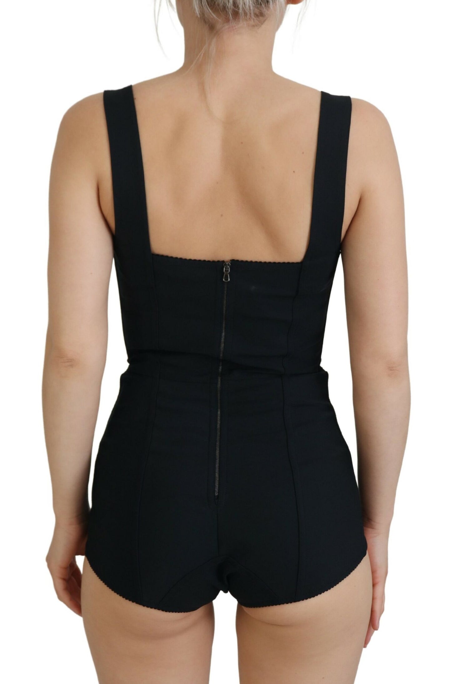 Elegant Black Bodysuit Dress