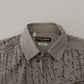 Gray Printed Cotton Slim Dress GOLD Shirt