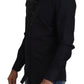 Black Cotton Slim Fit Dress Shirt