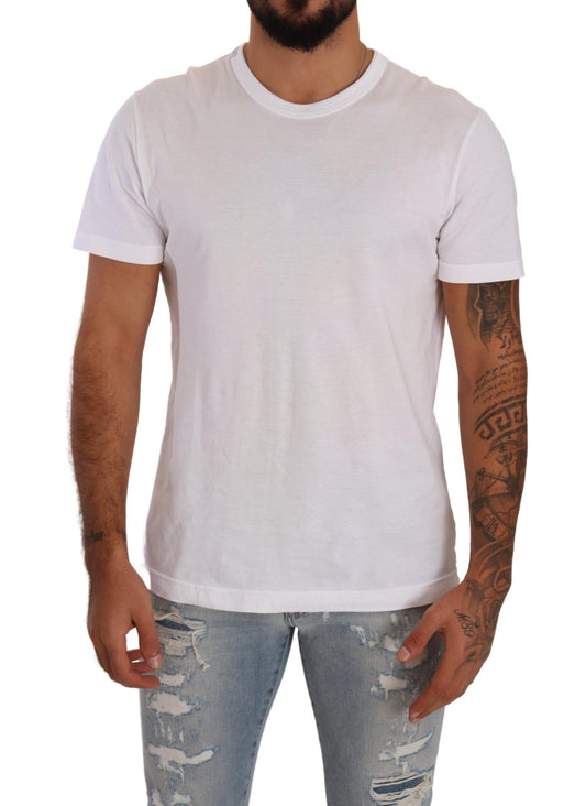 Elegant Crewneck Cotton T-shirt in White