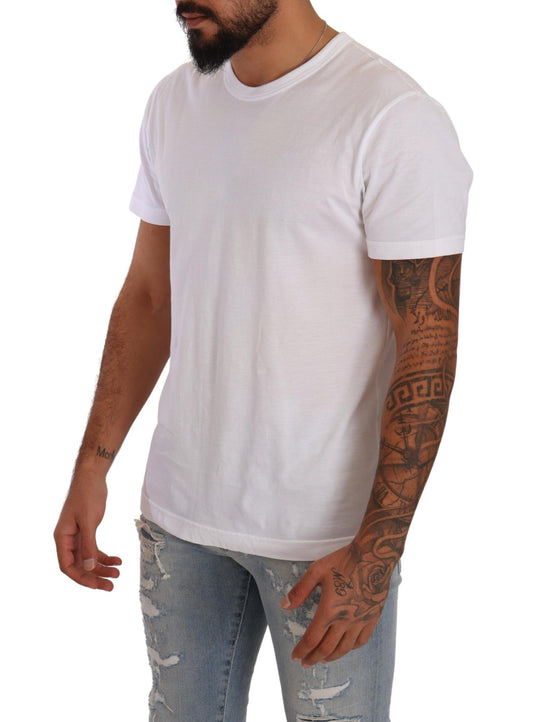 Elegant Crewneck Cotton T-shirt in White